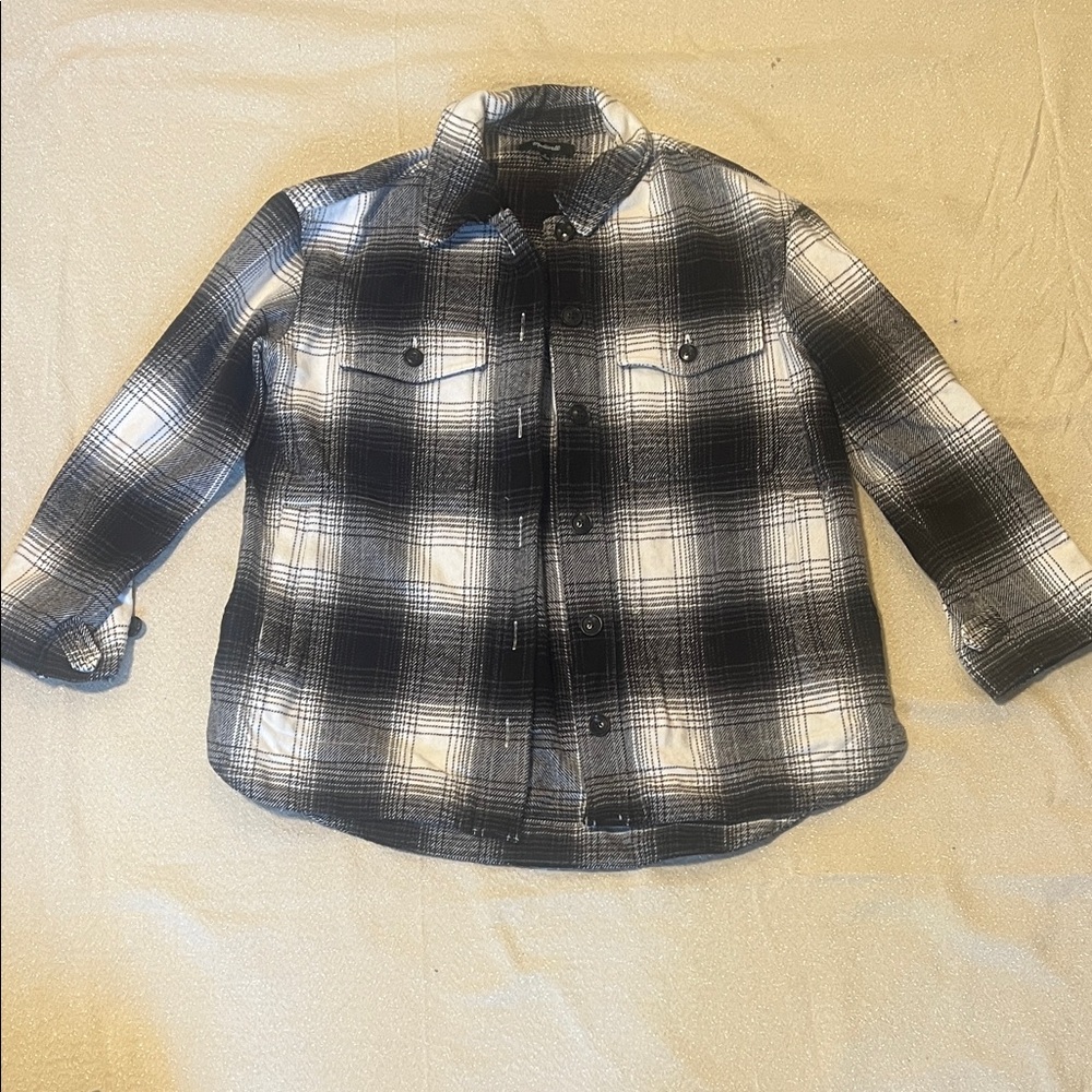 Madewell Black and White Plaid Shacket